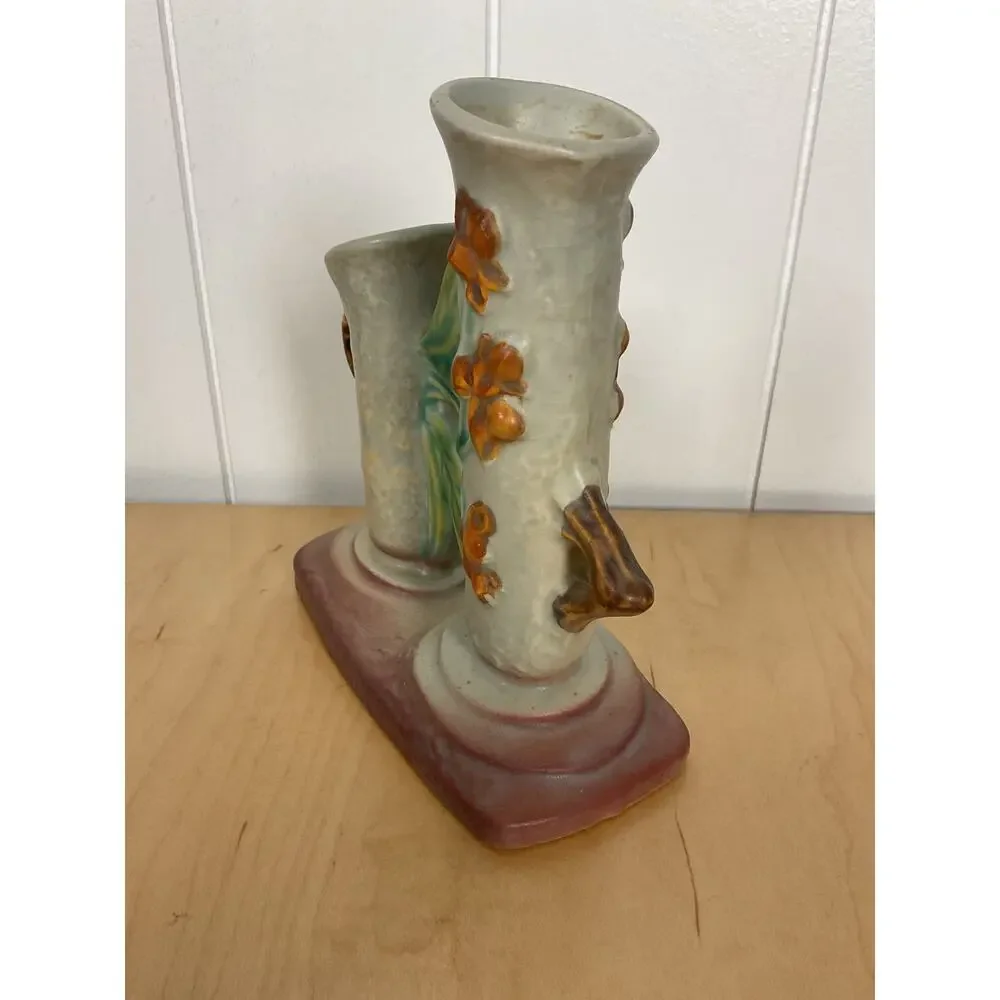 Roseville Pottery Bittersweet Double Bud‎ Vase 873-6